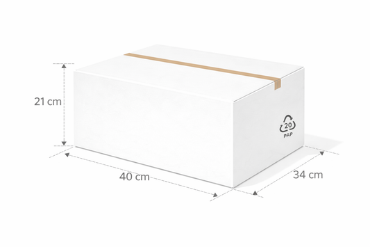 Scatola 40x34x21 cm americana bianca alta grammatura doppia onda
