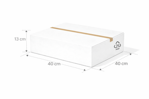 Scatola 40x40x13 cm americana bianca alta grammatura doppia onda