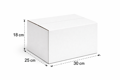 Scatola 30x25x18 cm misure interne onda singola bianca KRAFT resistente