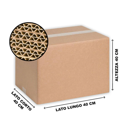 Scatola in cartone ondulato doppia onda per imballaggio 40X40X40 cm