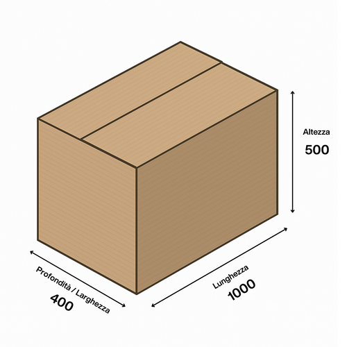 Scatola vulcano 100x40x50 cm doppia onda BC ad alta resistenza per prodotti di valore