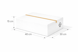 Scatola  40x30x15 cm Cartone Doppia Onda bianca alta grammatura