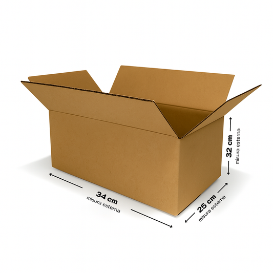 Scatola americana 34x25x32 cm onda singola B avana