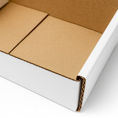 Scatola fustellata per ecommerce 15x15x8 cm Bianca Kraft