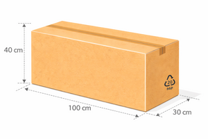 Scatola vulcano 100x30x40 cm avana doppia onda BC ad alta resistenza per prodotti di valore