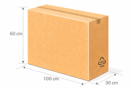 Scatola vulcano 100x30x60 cm avana doppia onda BC ad alta resistenza per prodotti di valore