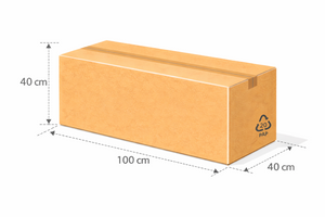 Scatola vulcano 100x40x40 cm avana doppia onda BC ad alta resistenza per prodotti di valore