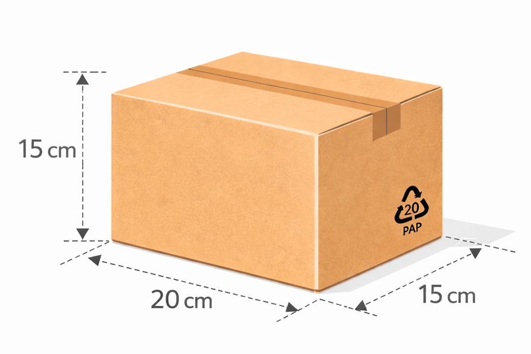 Scatola 20x15x15 cm onda singola B avana