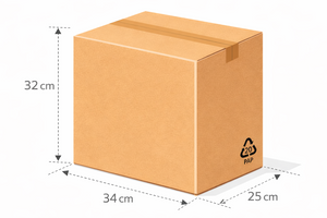 Scatola americana 34x25x32 cm onda singola B avana
