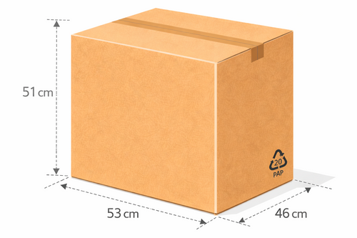 Scatola vulcano 53x46x51 cm avana doppia onda BC ad alta resistenza per prodotti di valore