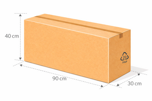 Scatola vulcano 90x30x40 cm avana doppia onda BC ad alta resistenza per prodotti di valore
