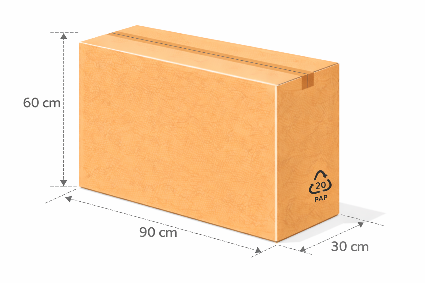 Scatola vulcano 90x30x60 cm avana doppia onda BC ad alta resistenza per prodotti di valore