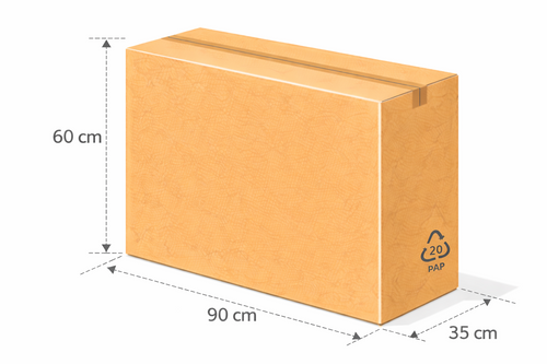 Scatola vulcano 90x35x60 cm avana doppia onda BC ad alta resistenza per prodotti di valore