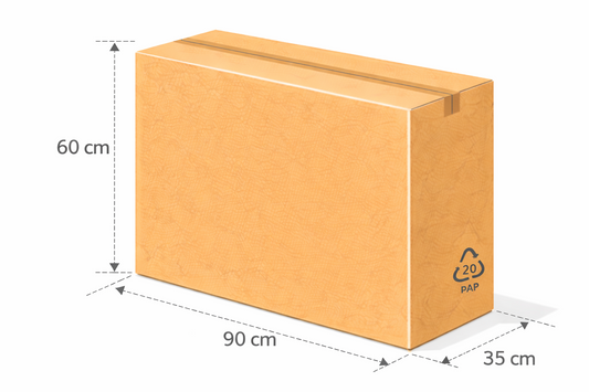 Scatola vulcano 90x35x60 cm avana doppia onda BC ad alta resistenza per prodotti di valore