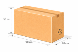 Scatola vulcano 90x40x50 cm avana doppia onda BC ad alta resistenza per prodotti di valore