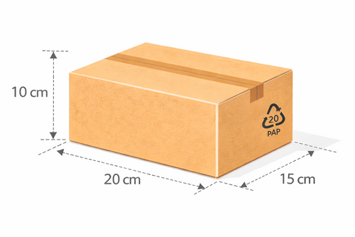 Scatola 20x15x10 cm onda singola B avana