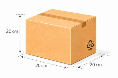 Scatola 20x20x20 cm onda singola B avana