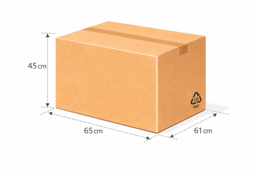 Scatola 65x61x45 cm avana Cartone Doppia Onda BC KRAFT media grammatura