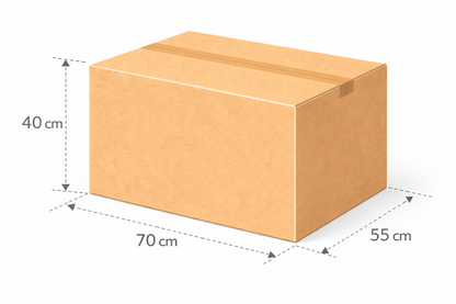 Scatola per spedizione e traslochi 70x55x40 cm Cartone Doppia Onda BC KRAFT