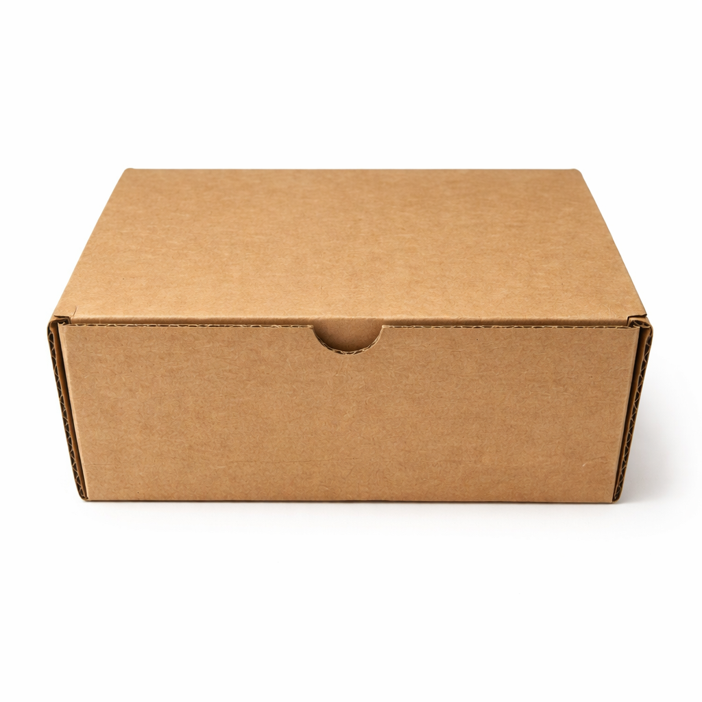 Scatola fustellata ecommerce automontante 18x16x8 avana/bianca