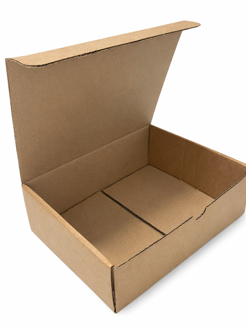 Scatola fustellata ecommerce automontante 24x19x8 cm avana/bianca