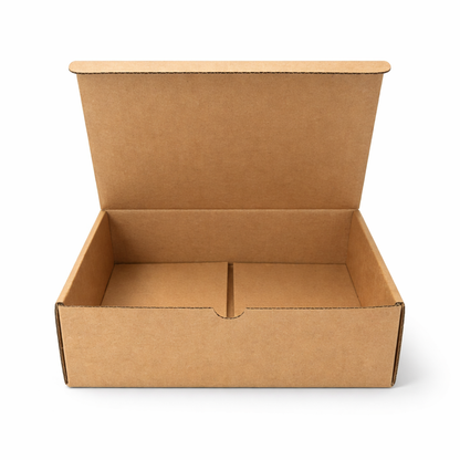 Scatola fustellata ecommerce automontante 24x19x8 cm avana/bianca