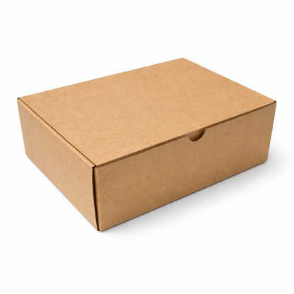 Scatola fustellata ecommerce automontante 24x19x8 cm avana/bianca