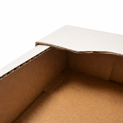 Vassoio cassetta portafrutta dolci e prodotti gastronomici 52x39x8 avana/bianca onda singola