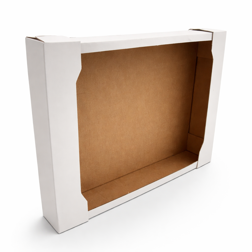 Vassoio cassetta portafrutta dolci e prodotti gastronomici 52x39x8 avana/bianca onda singola